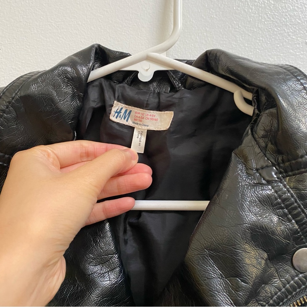 H&M Girls Moto Jacket 4-5 - Picture 2 of 4